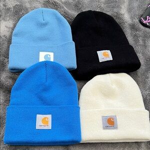 Carhartt Beanie Hat Set - Light Blue, Black, Cream, Blue
